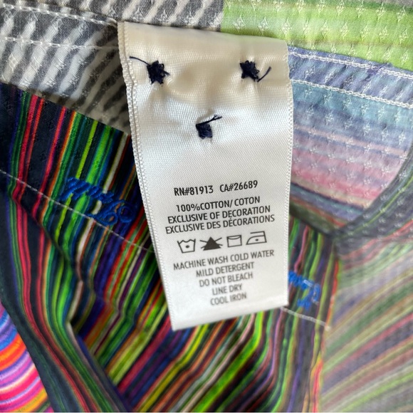 Robert Graham Passion Flower Multicolor Print Long Sleeve Button Down Mens Large - Picture 9 of 9